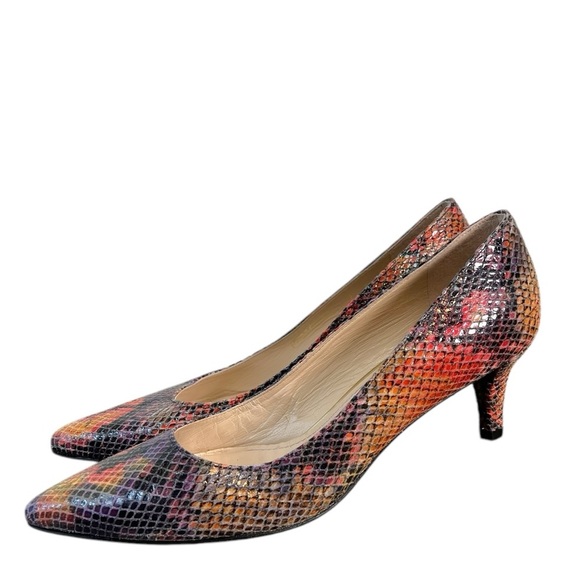 Stuart Weitzman Python Print Heels Size 7 | Vibrant & Unique - Picture 2 of 9
